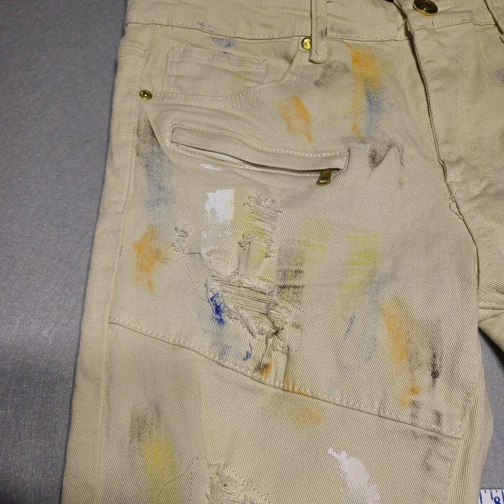 Argonaut Nation Jeans Men 34x32 Distressed Brown Cotton